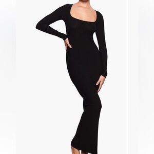 Skims Black Long Sleeve Dress NWOT size L